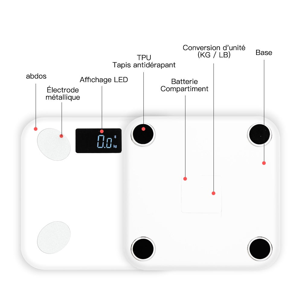 Balance Impédancemètre Connectée Bluetooth compatible AIFIT